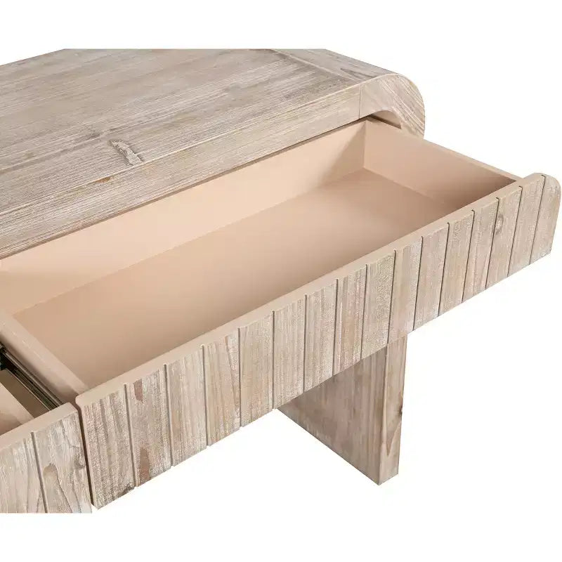 Mesa Consola de Madera Rústica Negra/Natural con 2 Cajones