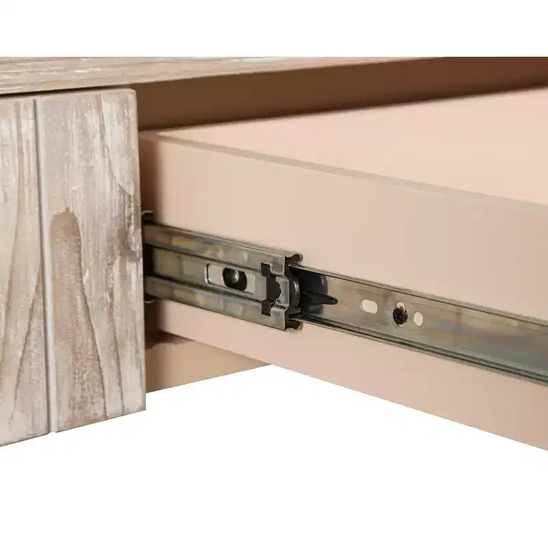 Mesa Consola de Madera Rústica Negra/Natural con 2 Cajones