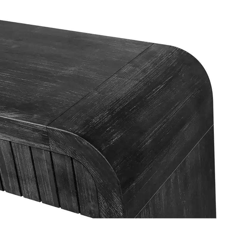 Mesa Consola de Madera Rústica Negra/Natural con 2 Cajones