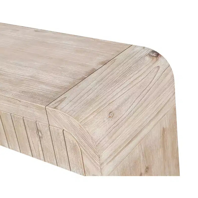Mesa Consola de Madera Rústica Negra/Natural con 2 Cajones