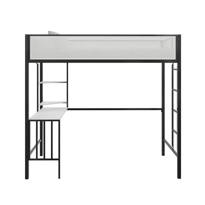 Novogratz Axel Loft Bed with Desk & Shelves