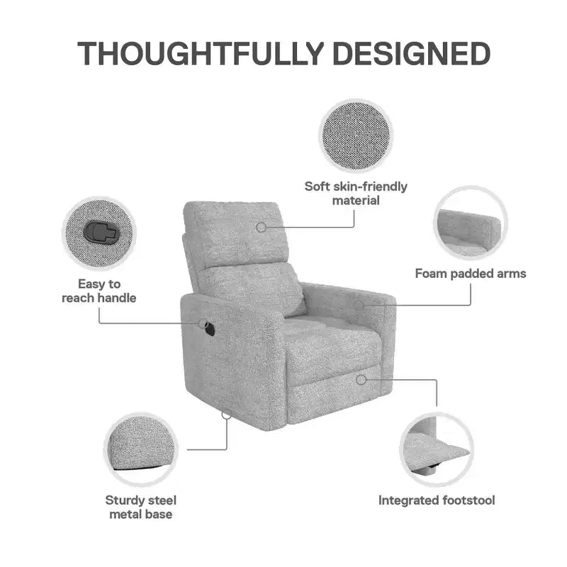 Sillón reclinable giratorio con respaldo reclinable, asiento individual