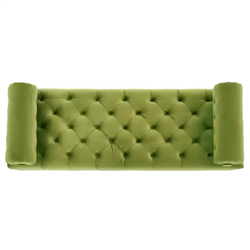 Banco de terciopelo para pie de cama con 2 almohadas, beige/verde/rosa/amarillo, para 1 persona