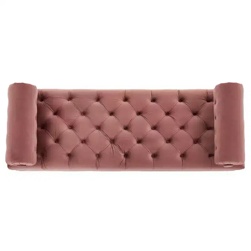 Banco de terciopelo para pie de cama con 2 almohadas, beige/verde/rosa/amarillo, para 1 persona