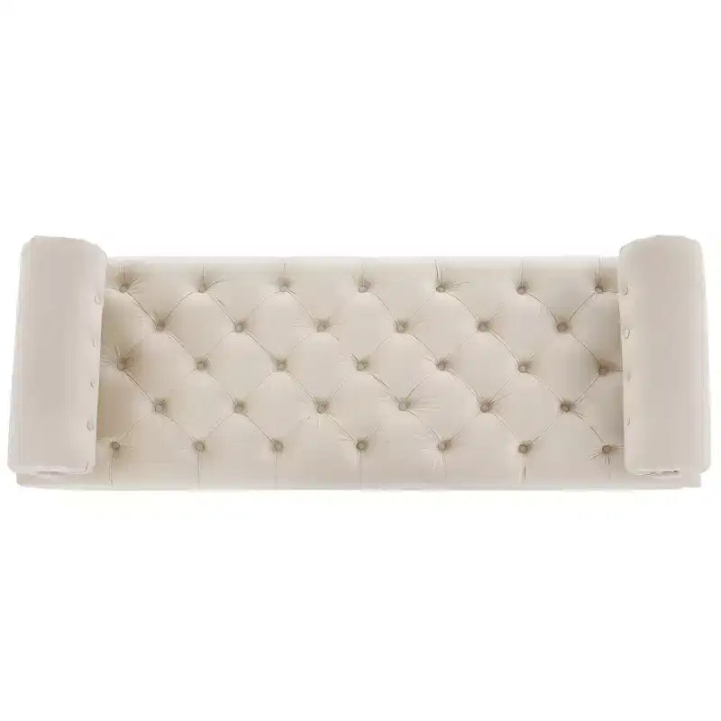 Banco de terciopelo para pie de cama con 2 almohadas, beige/verde/rosa/amarillo, para 1 persona