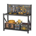 Clihome 47.2H Heavy Duty Storage Shelves with Pegboard for Garage Pantry Kitchen