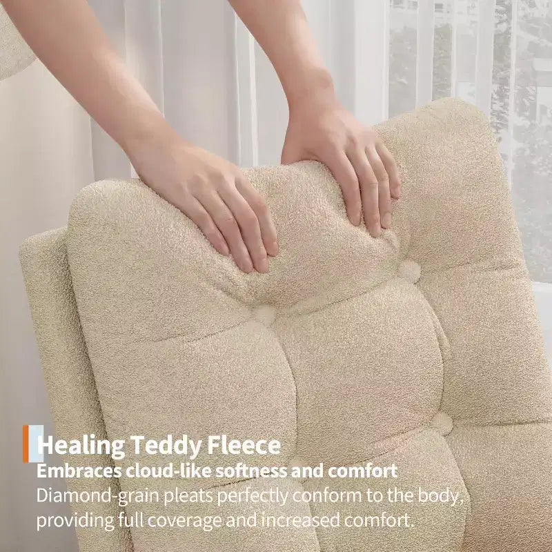 Mecedora Planeadora de Respaldo Alto, Tela Teddy/Lino/PU, Asiento Individual, con o sin Reposapiés