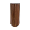 Kate and Laurel Pandey Wavy Wood Drink Table, 9x9x22, Walnut Brown