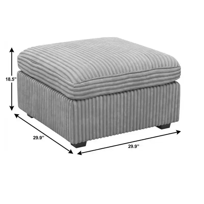 Otomana de Almacenamiento Cuadrada de Chenilla – Beige / Negro / Gris / Verde / Gris Claro, Capacidad para 1