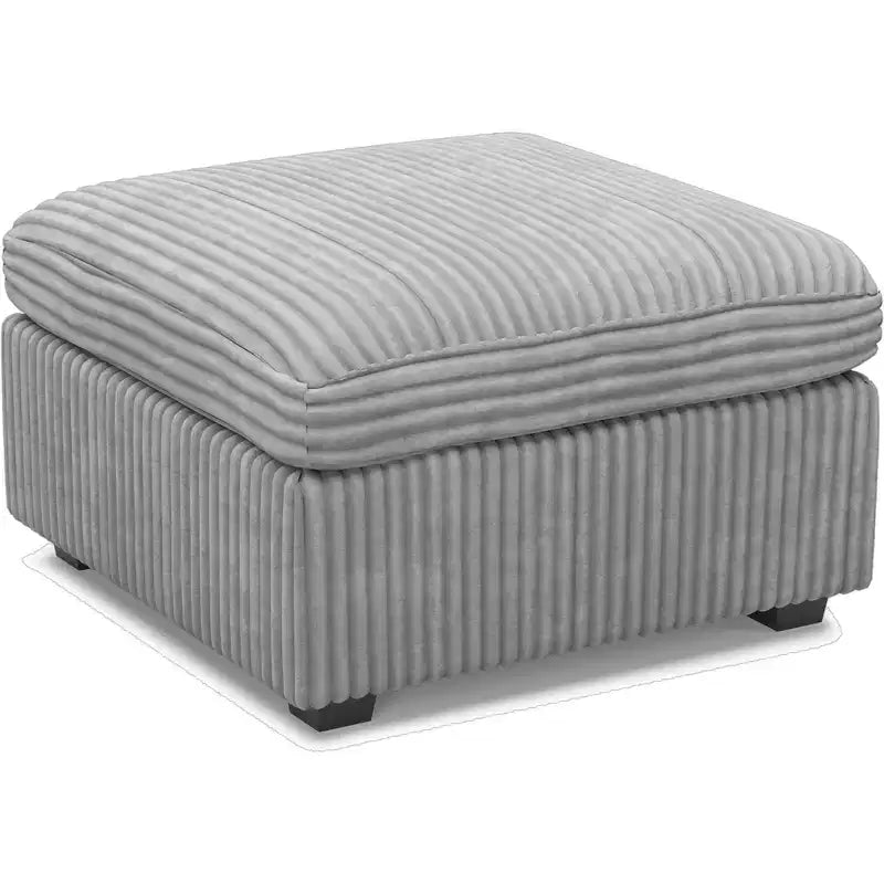 Otomana de Almacenamiento Cuadrada de Chenilla – Beige / Negro / Gris / Verde / Gris Claro, Capacidad para 1