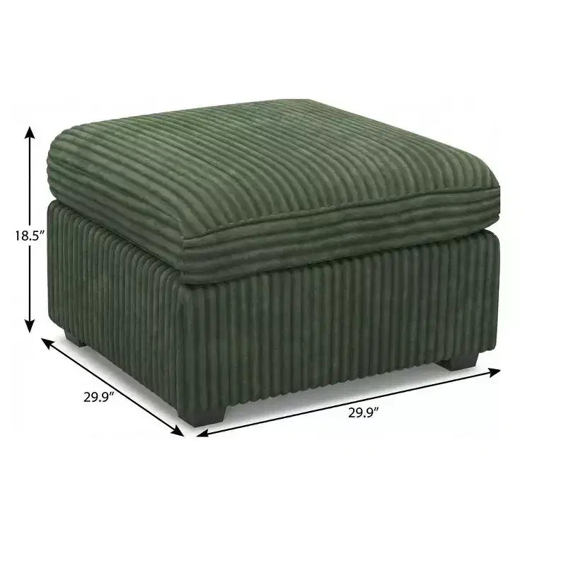 Otomana de Almacenamiento Cuadrada de Chenilla – Beige / Negro / Gris / Verde / Gris Claro, Capacidad para 1