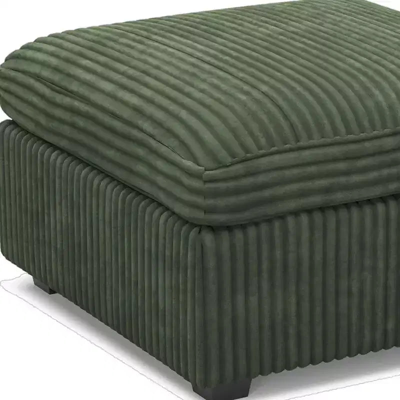 Otomana de Almacenamiento Cuadrada de Chenilla – Beige / Negro / Gris / Verde / Gris Claro, Capacidad para 1