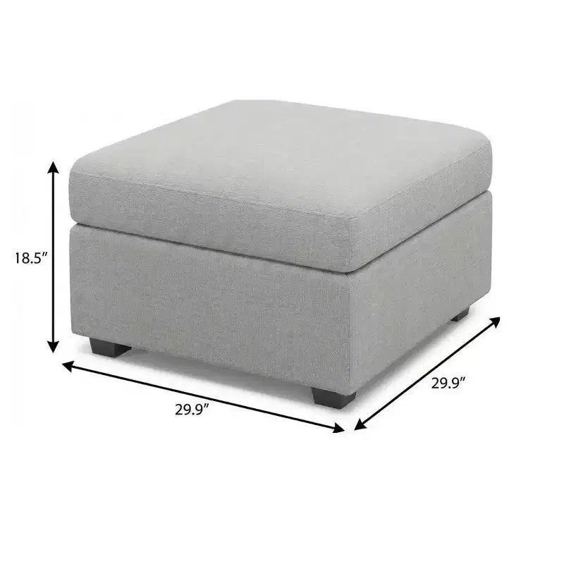 Otomana de Almacenamiento Cuadrada de Chenilla – Beige / Negro / Gris / Verde / Gris Claro, Capacidad para 1