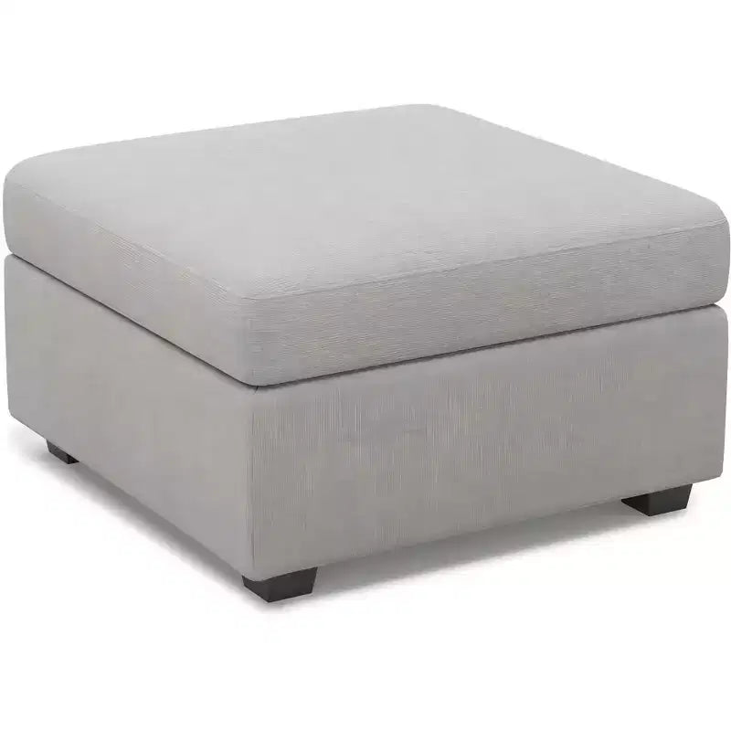 Otomana de Almacenamiento Cuadrada de Chenilla – Beige / Negro / Gris / Verde / Gris Claro, Capacidad para 1