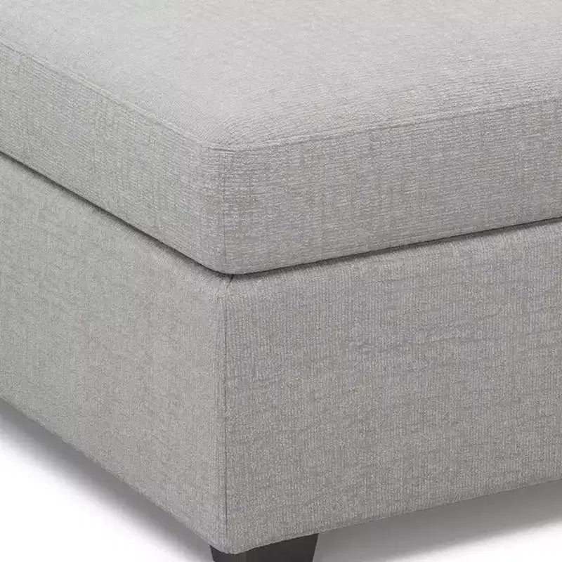 Otomana de Almacenamiento Cuadrada de Chenilla – Beige / Negro / Gris / Verde / Gris Claro, Capacidad para 1