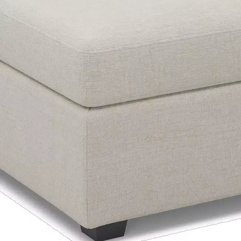 Otomana de Almacenamiento Cuadrada de Chenilla – Beige / Negro / Gris / Verde / Gris Claro, Capacidad para 1