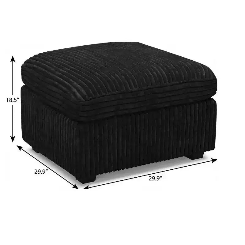 Otomana de Almacenamiento Cuadrada de Chenilla – Beige / Negro / Gris / Verde / Gris Claro, Capacidad para 1