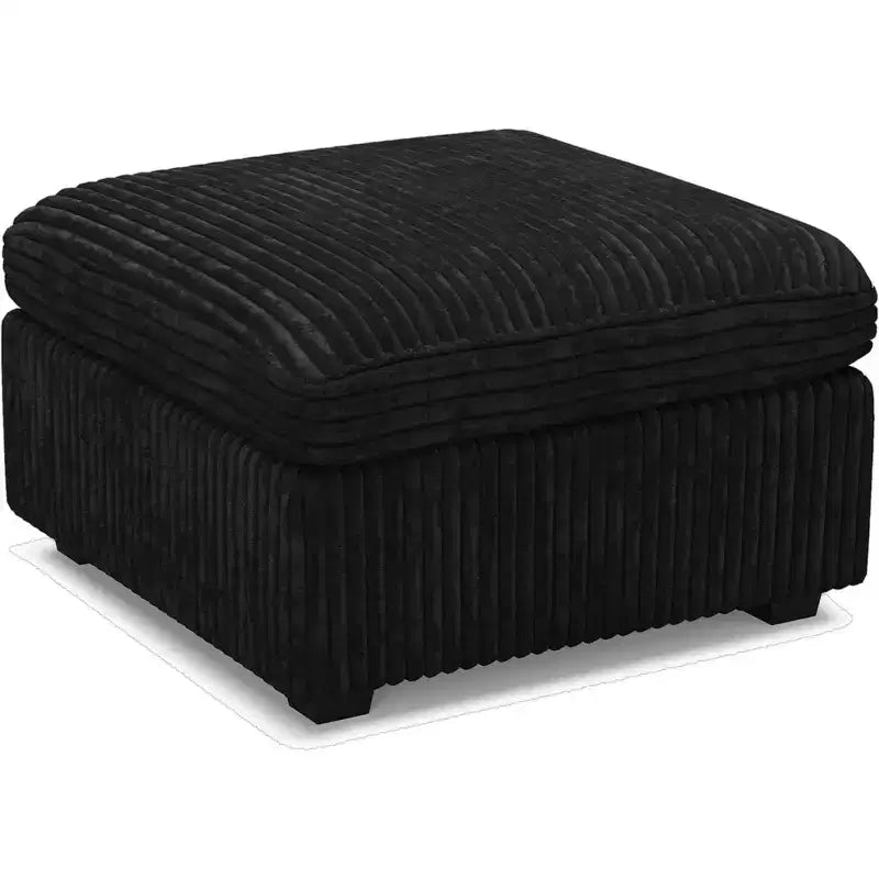 Otomana de Almacenamiento Cuadrada de Chenilla – Beige / Negro / Gris / Verde / Gris Claro, Capacidad para 1