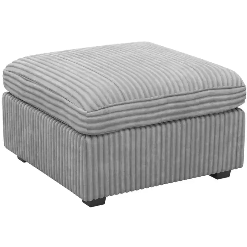 Otomana de Almacenamiento Cuadrada de Chenilla – Beige / Negro / Gris / Verde / Gris Claro, Capacidad para 1