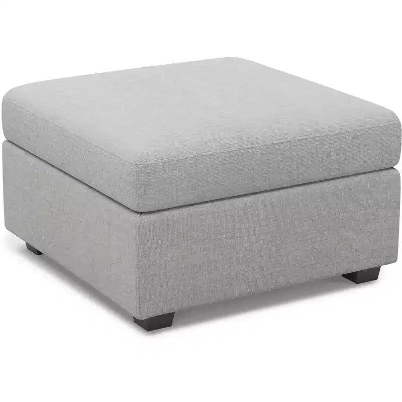 Otomana de Almacenamiento Cuadrada de Chenilla – Beige / Negro / Gris / Verde / Gris Claro, Capacidad para 1