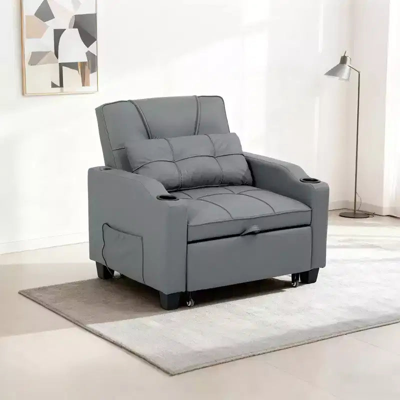 Sillón Cama Convertible 3 en 1 Gris, Individual, 1 Persona