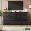 6-Drawer Modern Dresser for Bedroom, Wide Wooden Storage Chest with Handle-Free Design, Large Storage Cabinet for Living Room, Hallway, or Entryway