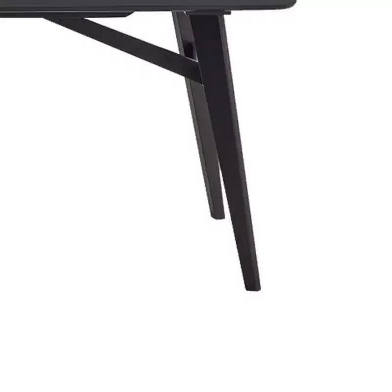 Mesa de comedor rectangular negra, 6 plazas