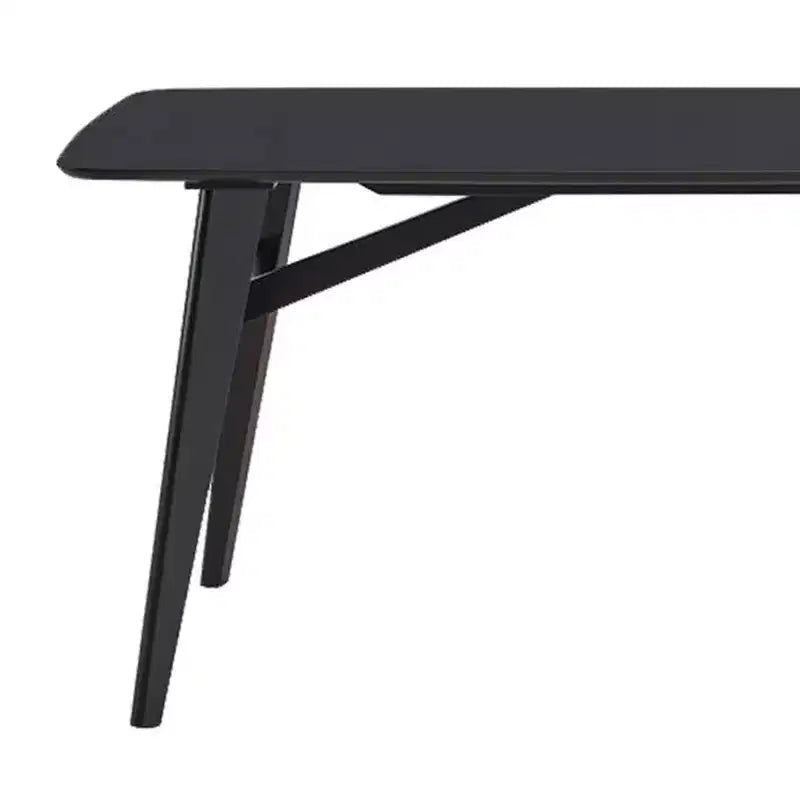 Mesa de comedor rectangular negra, 6 plazas