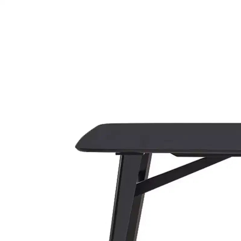 Mesa de comedor rectangular negra, 6 plazas