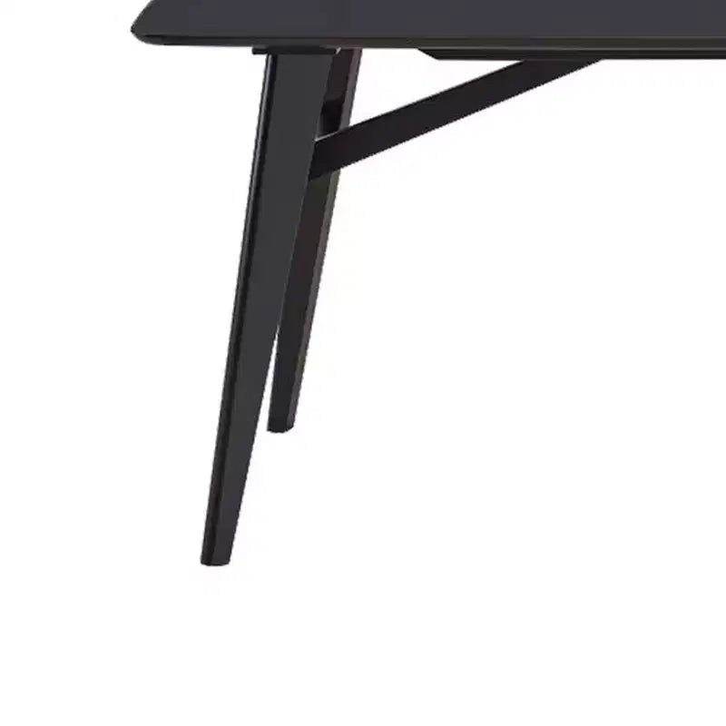 Mesa de comedor rectangular negra, 6 plazas