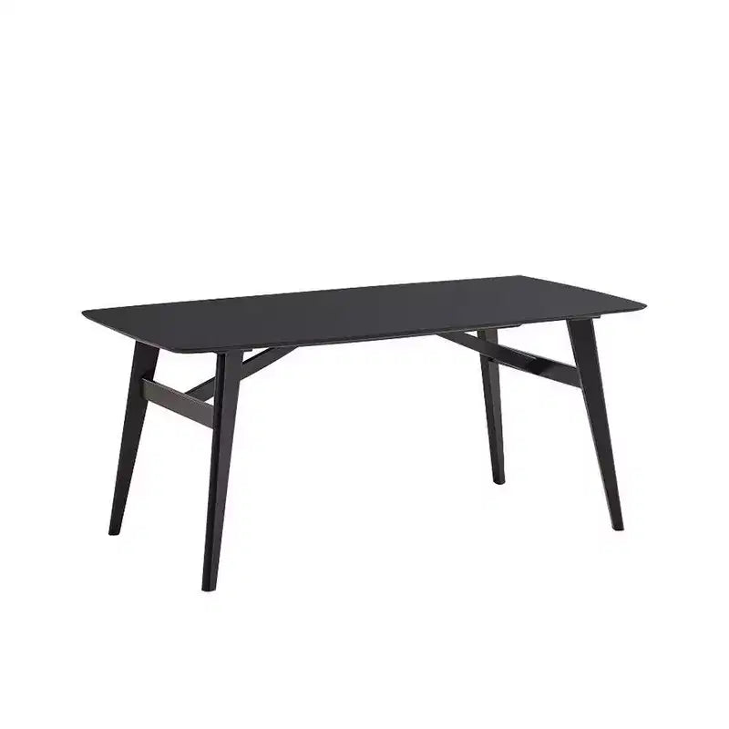 Mesa de comedor rectangular negra, 6 plazas