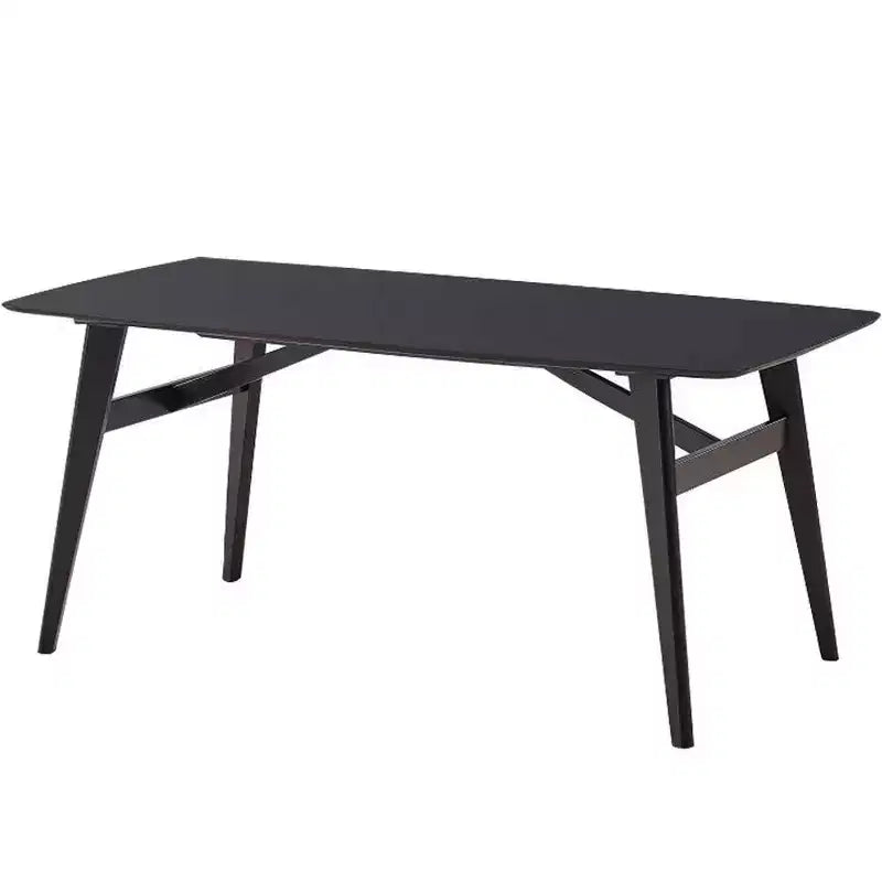 Mesa de comedor rectangular negra, 6 plazas