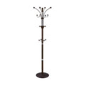 Ore International 73" Espresso Coat Rack Metal/Wood: 5 Hooks, Wood Frame, Adult Assembly Required