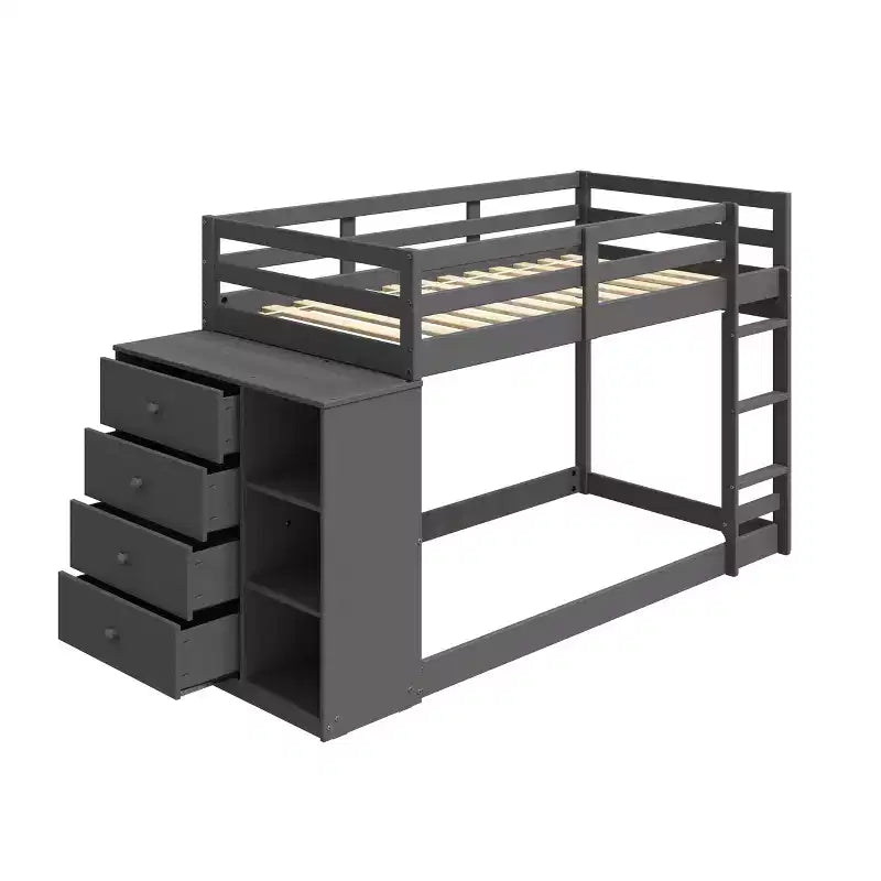 93" Twin/Twin Bunk Bed Gaston with Storage & Reversible Cabinet - Acme Furniture