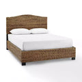 Crosley King Crosley Serena Rattan Bed Banana Leaf: Pine & Mahogany Frame, Coastal Style, 90-Day Warranty