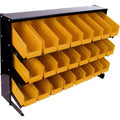 Stalwart Steel Rack with 24 Storage Bins, Yellow