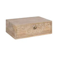Kate and Laurel Mirza Carved Wood Floating Side Table, 18x12x6, Natural