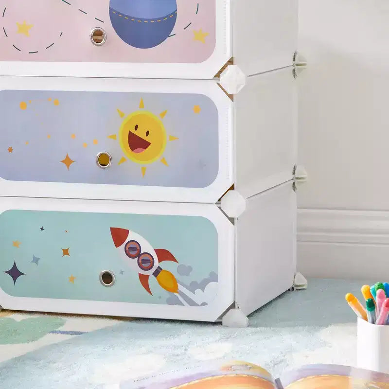 Zapatero blanco de 6 ranuras para niños con puertas, configuración de 1 a 2 filas