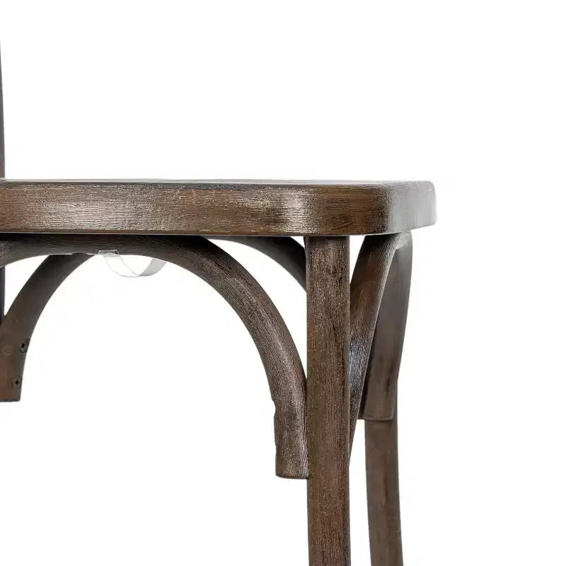 Silla con respaldo en cruz, sin brazos, 1 asiento, interior/exterior – Castaño / Marrón oscuro / Roble claro