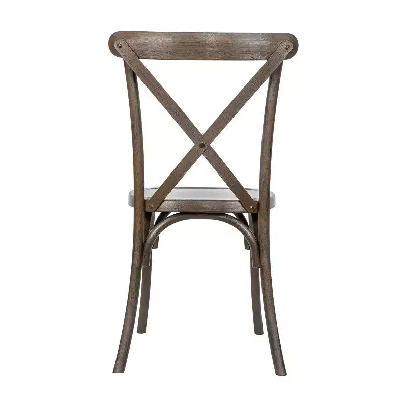Silla con respaldo en cruz, sin brazos, 1 asiento, interior/exterior – Castaño / Marrón oscuro / Roble claro