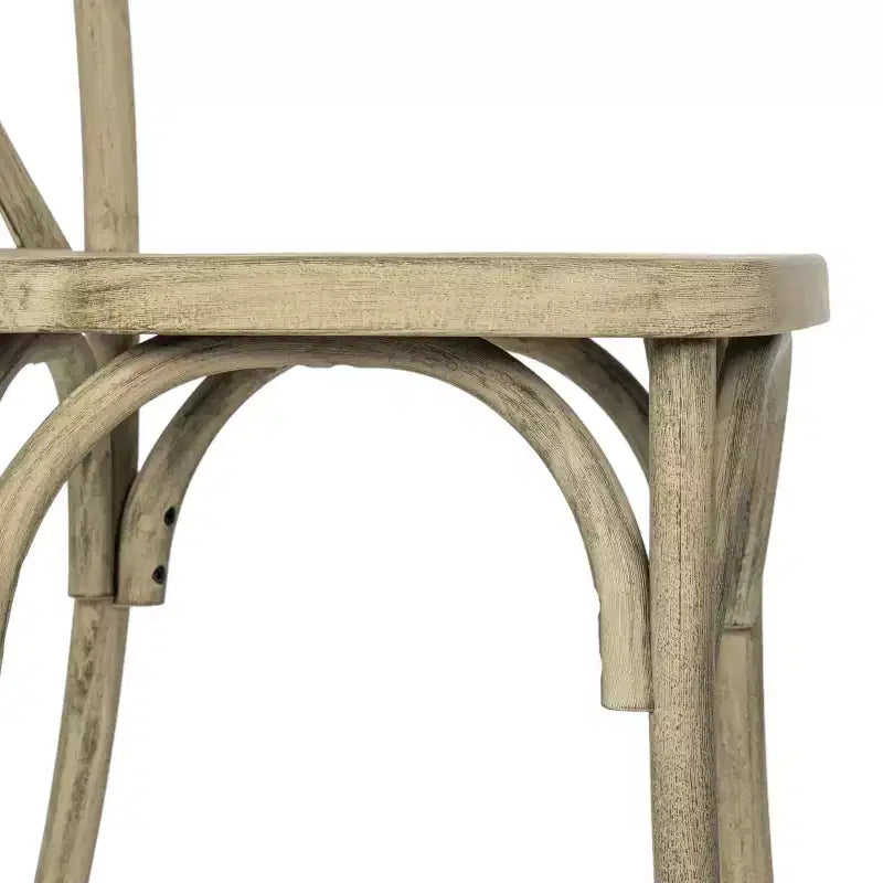Silla con respaldo en cruz, sin brazos, 1 asiento, interior/exterior – Castaño / Marrón oscuro / Roble claro