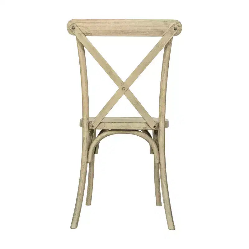 Silla con respaldo en cruz, sin brazos, 1 asiento, interior/exterior – Castaño / Marrón oscuro / Roble claro