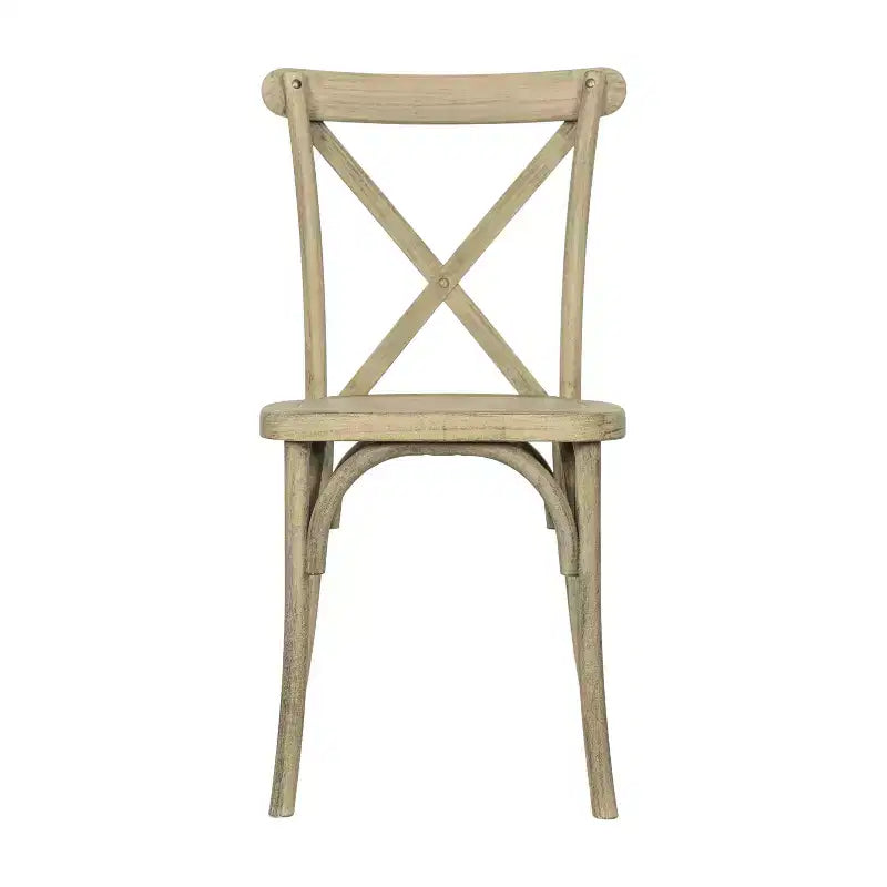 Silla con respaldo en cruz, sin brazos, 1 asiento, interior/exterior – Castaño / Marrón oscuro / Roble claro