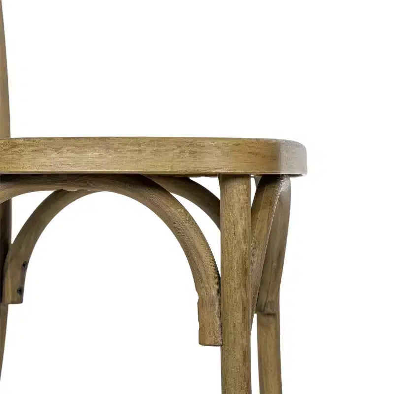 Silla con respaldo en cruz, sin brazos, 1 asiento, interior/exterior – Castaño / Marrón oscuro / Roble claro