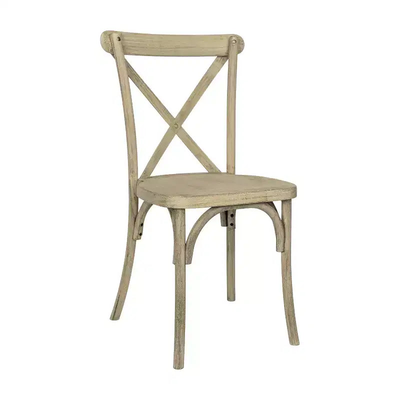 Emma and Oliver Weather-Resistant Wood Look Resin Cross Back Chair for Indoor/Outdoor Use