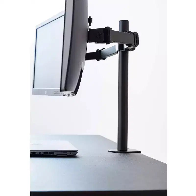 Soporte de Monitor con Brazo Oscilante Negro (Abrazadera) – Individual / Doble / Triple / Portátil+Doble