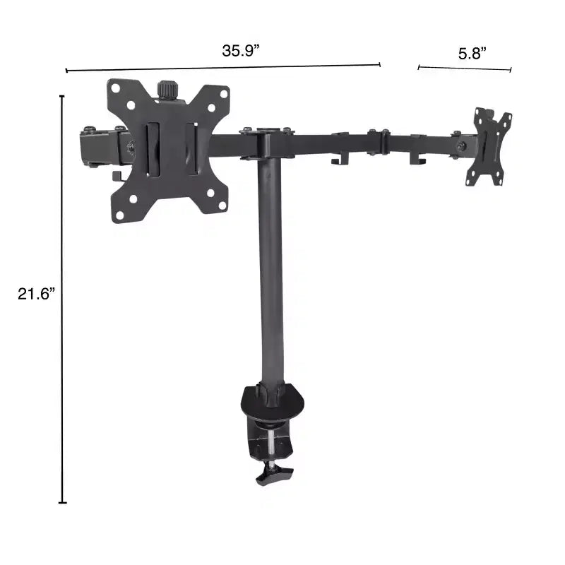 Soporte de Monitor con Brazo Oscilante Negro (Abrazadera) – Individual / Doble / Triple / Portátil+Doble